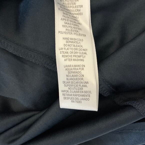 Alex Evenings Sequined Chiffon Midi A-Line Cocktail Dress Navy Blue Size 24W - Picture 10 of 11